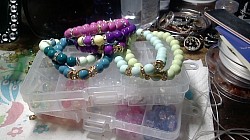 Glass Bead Bracelet Set ( purple, green,light green)2 for $5 or 3 for $10